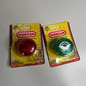 Lot of 2 Duncan Yo-Yos – Imperial Red & Butterfly Green – Classic Series – New